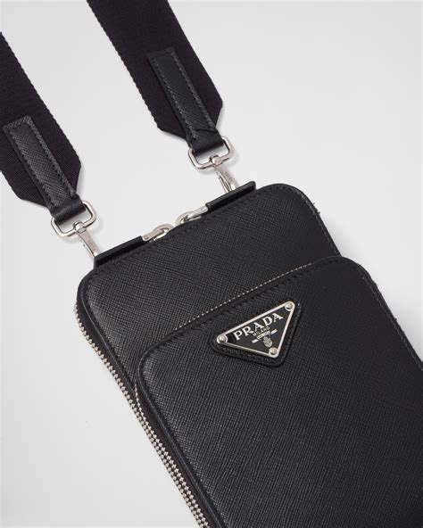 prada leather multi-functional case|Black Leather Smartphone Case .